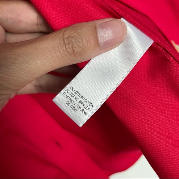 NWOT Banana Republic Red Fitted Dress Shirt Petite - Picture 6 of 6